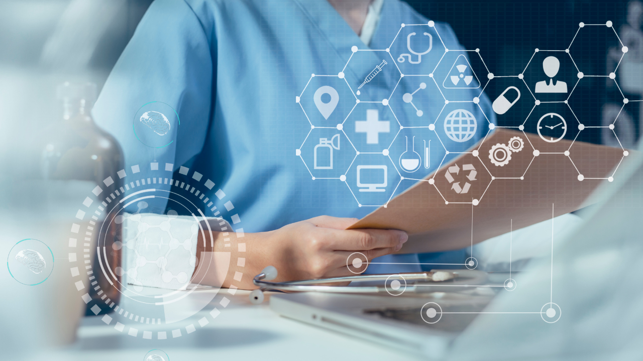 Healthcare professional using digital technology